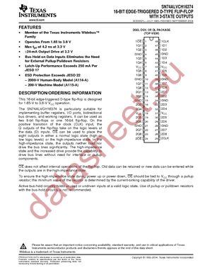 74ALVCH16374ZQLR datasheet  